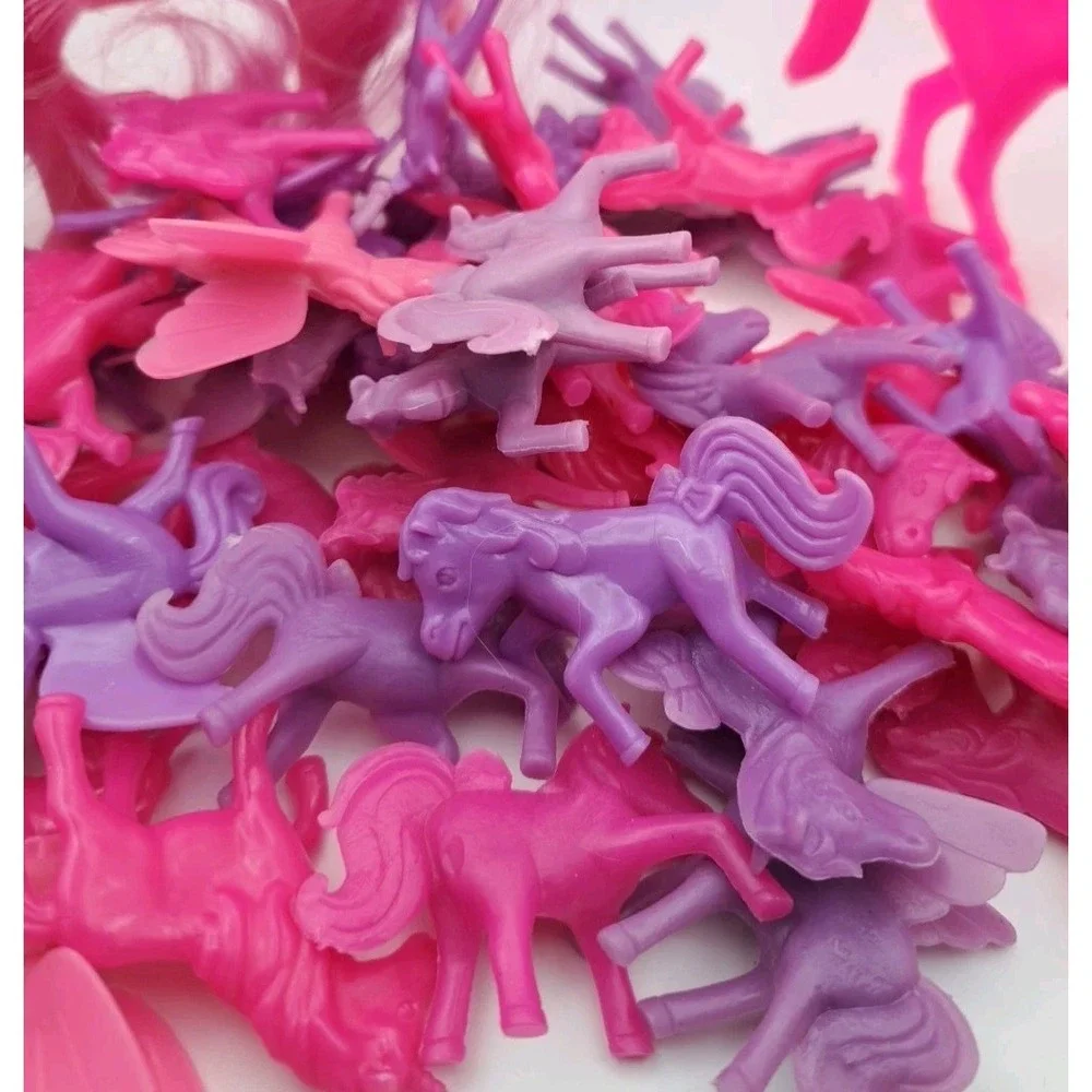 1.4LB LOT Pink Purple Party Favors Cake Toppers Unicorn Pegasus Toys Figures